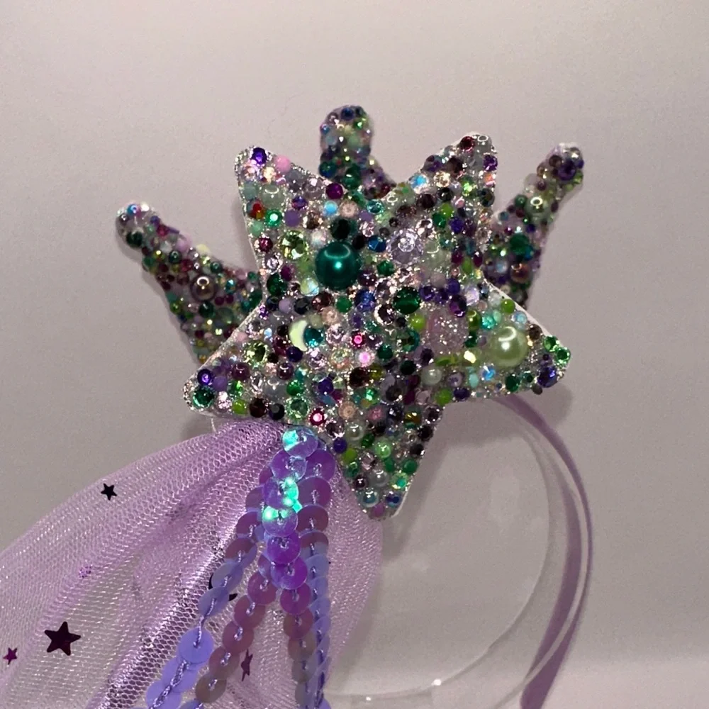 Princess Ariel Little Mermaid Inspired Rhinestone Tiara Wand and Headband